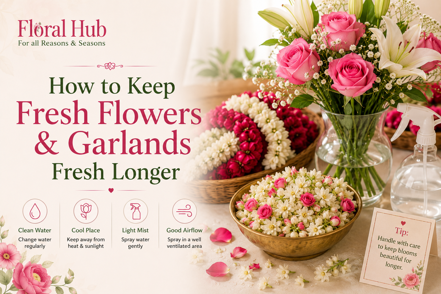 How to Keep Fresh Flowers & Garlands Fresh Longer
