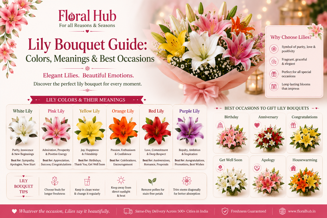 Lily Bouquet Guide: Colors, Meanings & Best Occasions