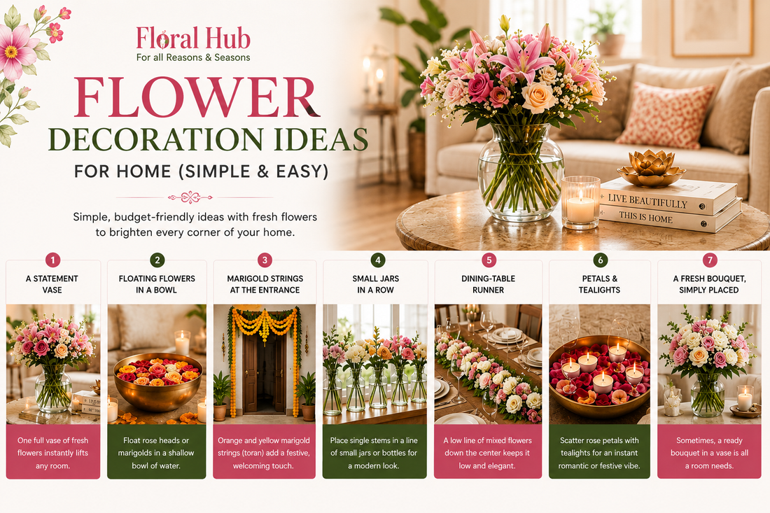 Elegant living room decorated with fresh roses