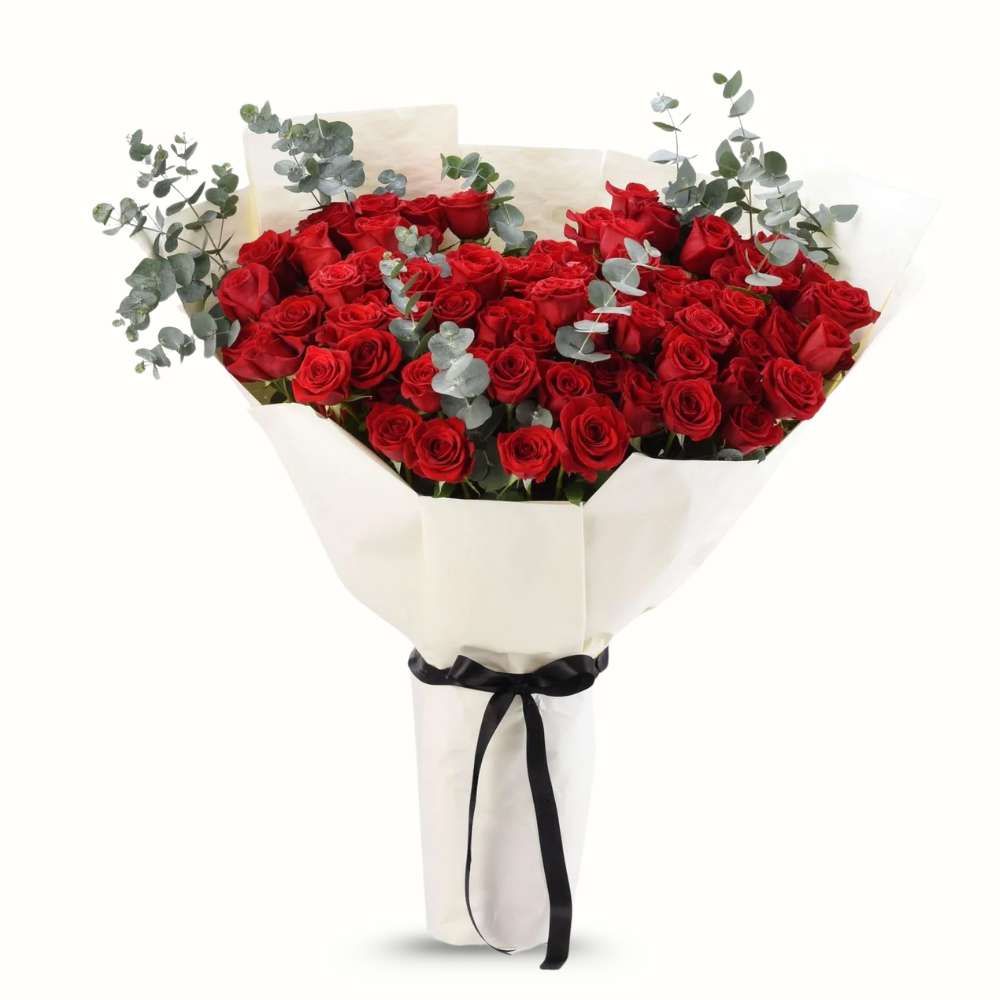 100 Red Roses Luxurious Bouquet
