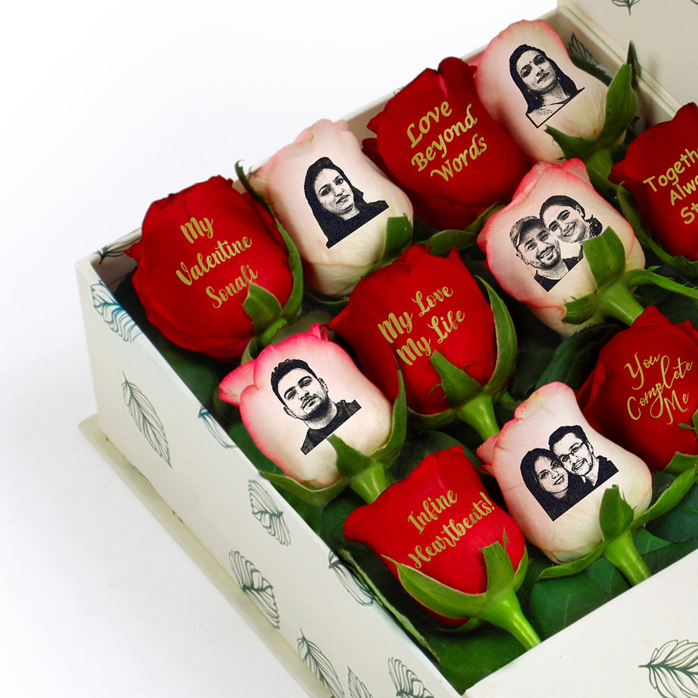 Personalized Valentine Rose Bouquet