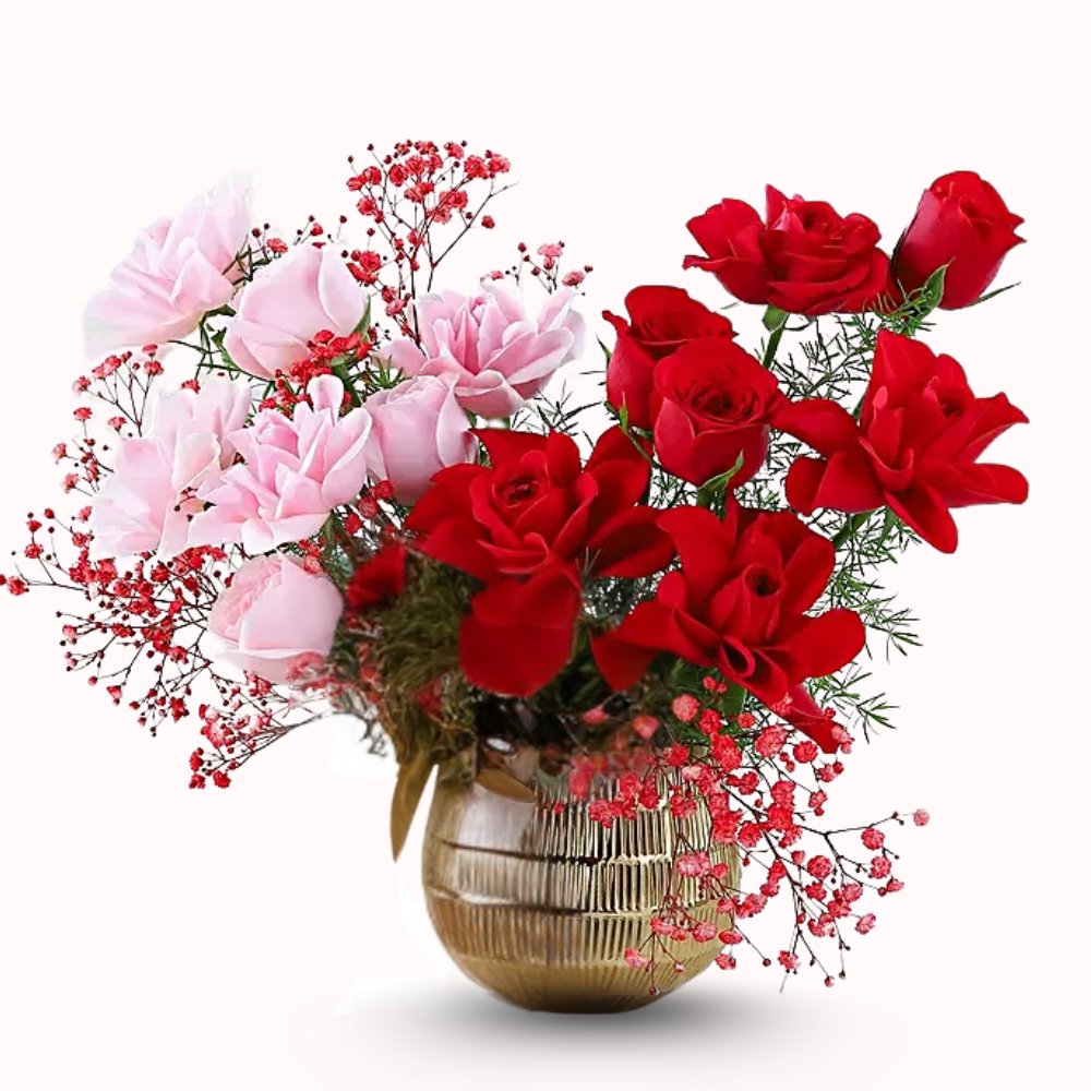 16 Red & Pink Roses for Love