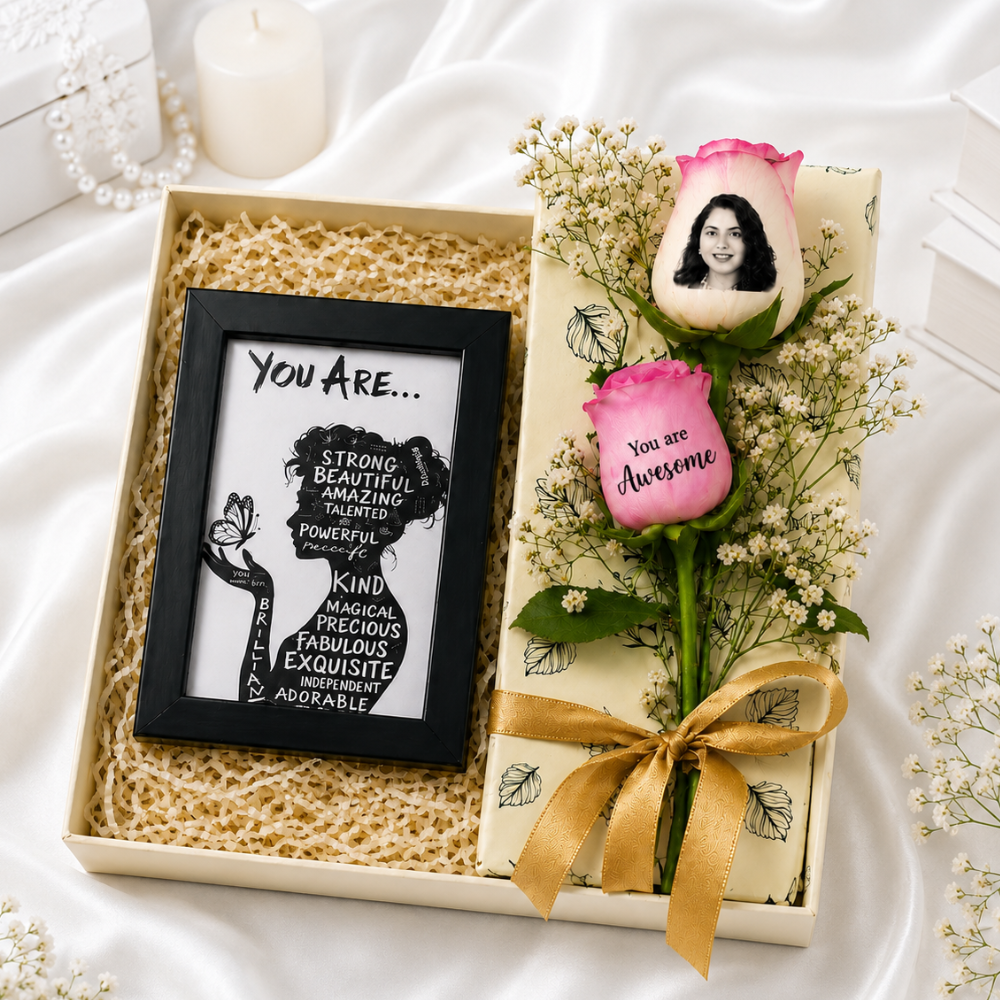 Personalized Appreciation Rose & Plaque Gift Box