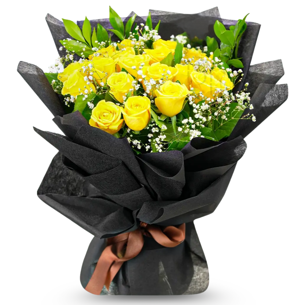 25 Yellow Roses Bouquet – Joyful Moments