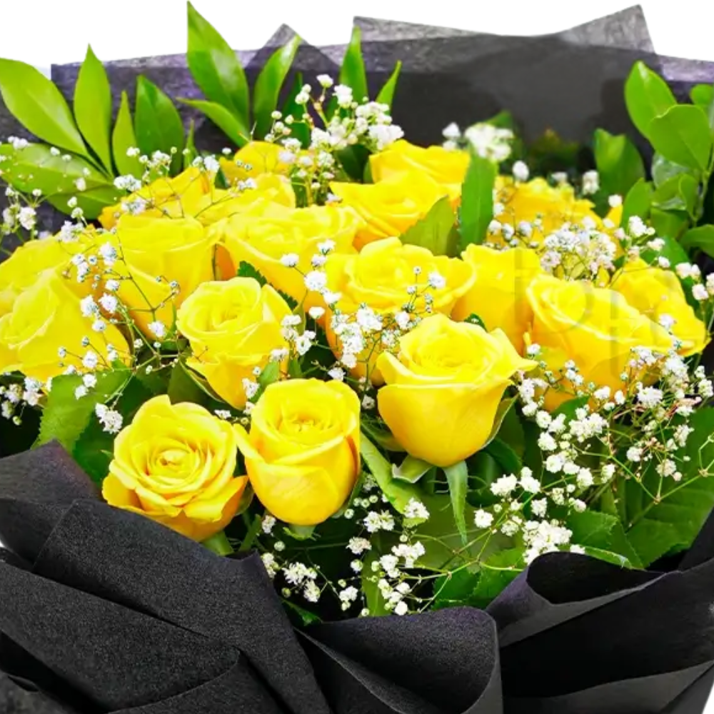 25 Yellow Roses Bouquet – Joyful Moments
