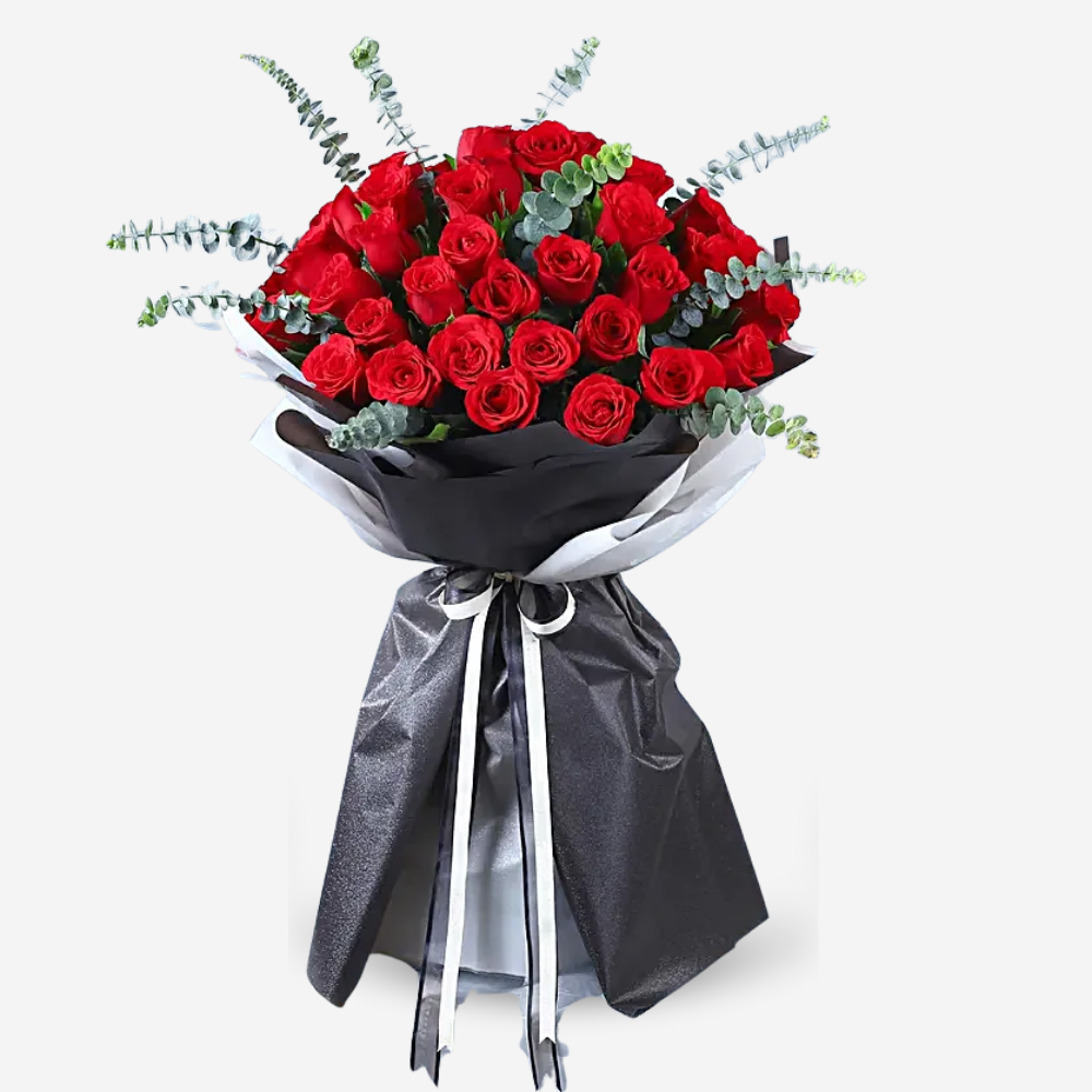 40 Red Roses in Elegant Wrap