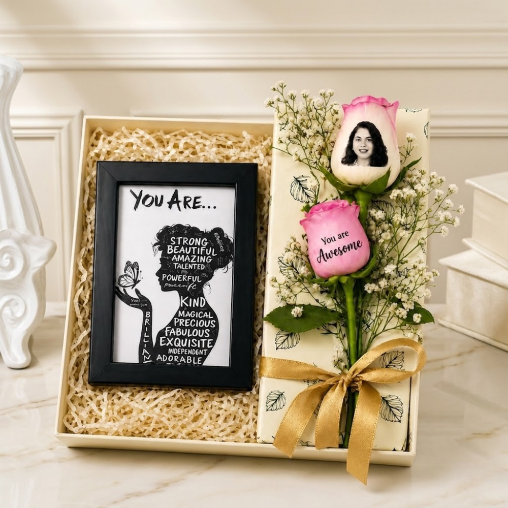 Personalized Appreciation Rose & Plaque Gift Box