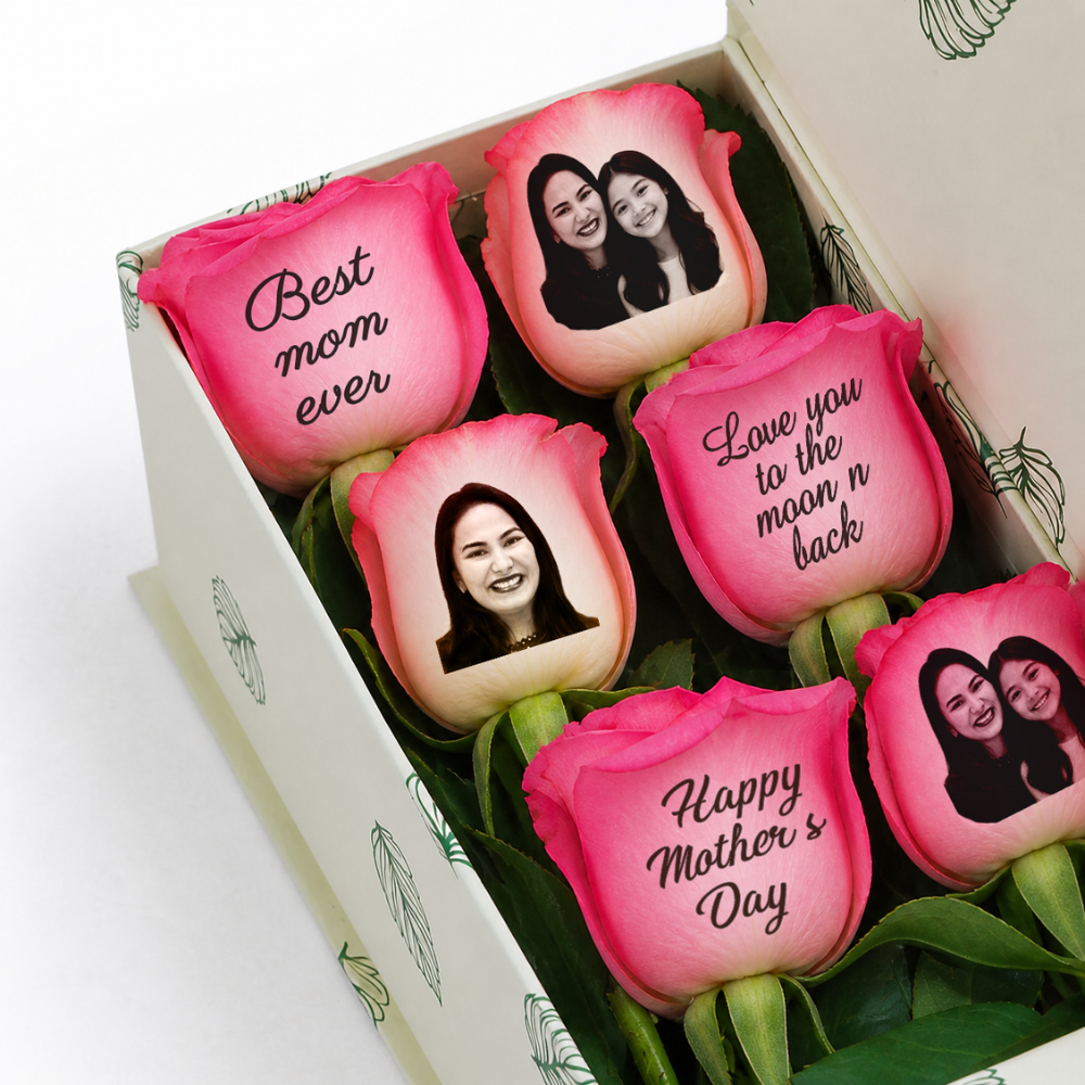 Mother day engraved roses gift box