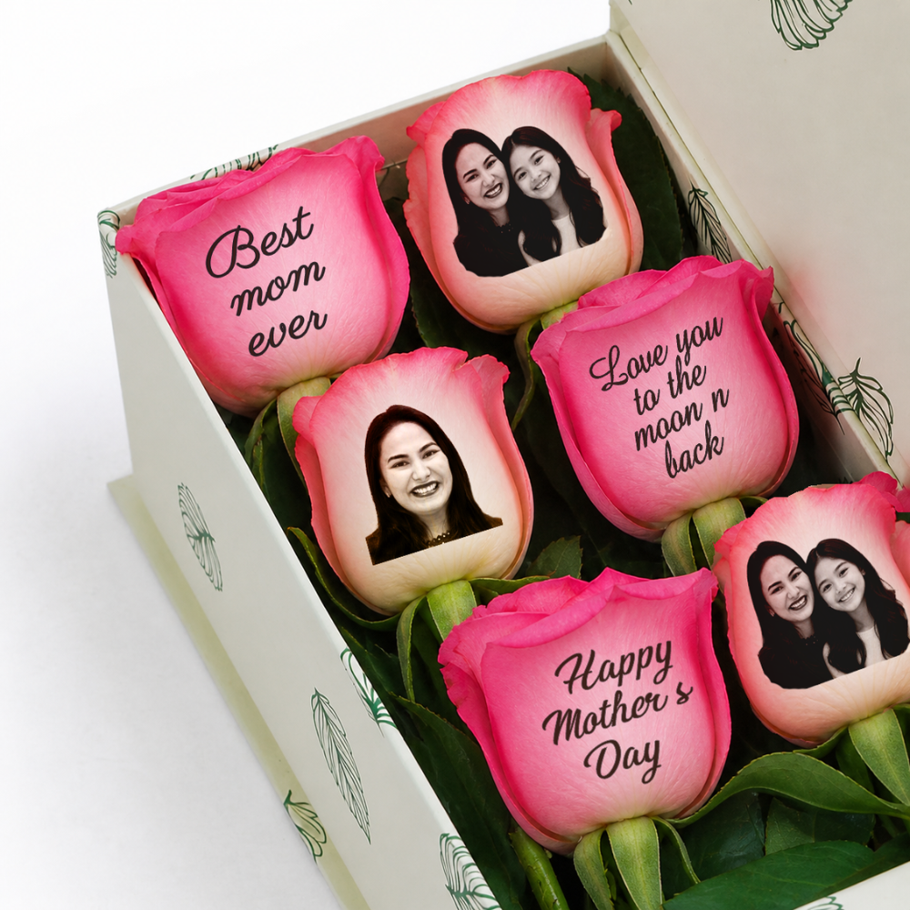 Mother day engraved roses gift box