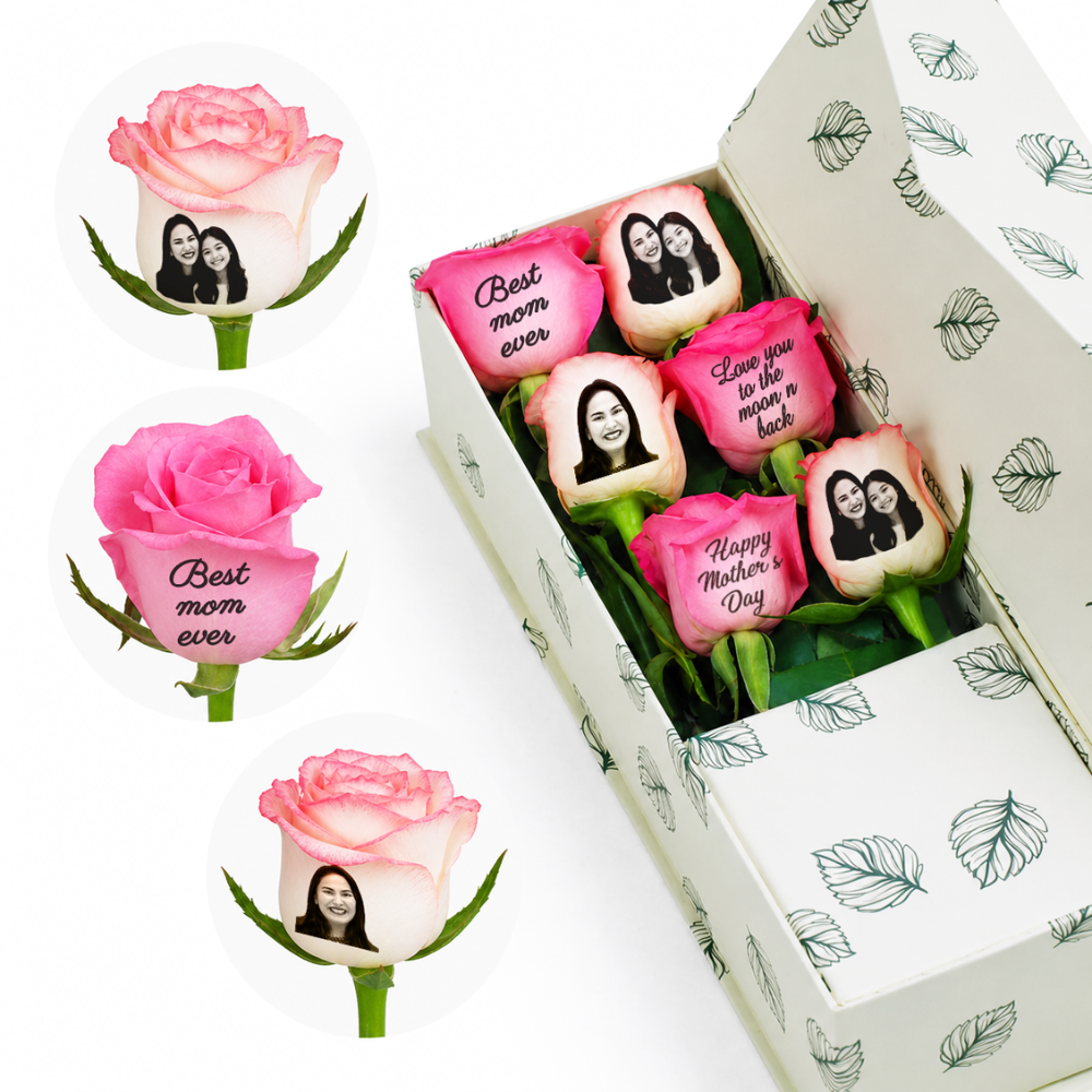 Mother day engraved roses gift box