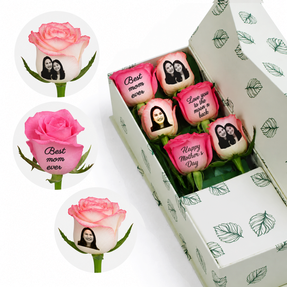 Mother day engraved roses gift box