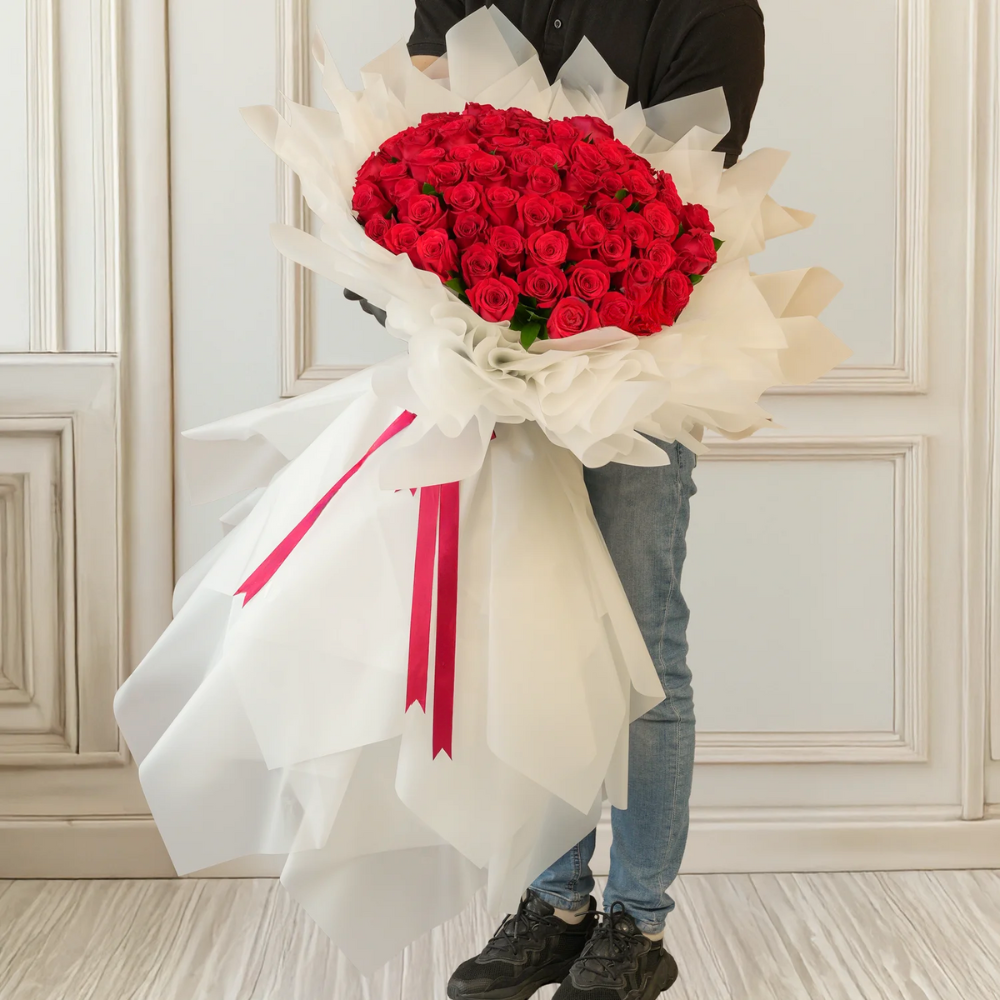 Large Red Rose Floral Arrangement