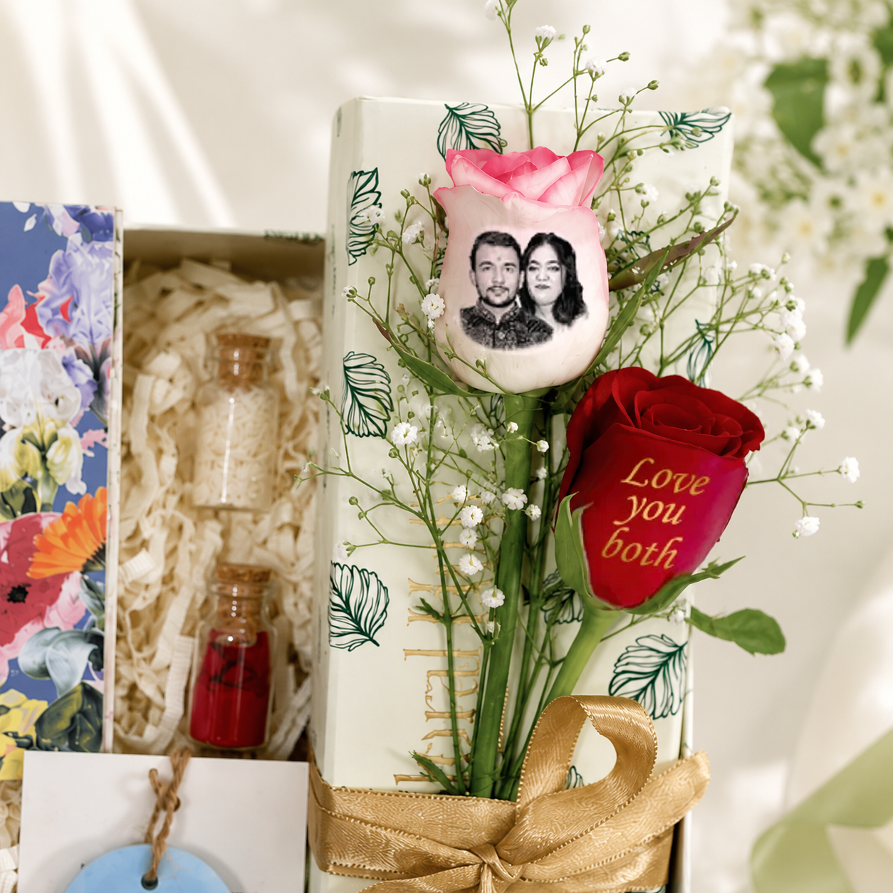 Bhaiya Bhabhi Rakhi Box with Journal, Photo Rose & More