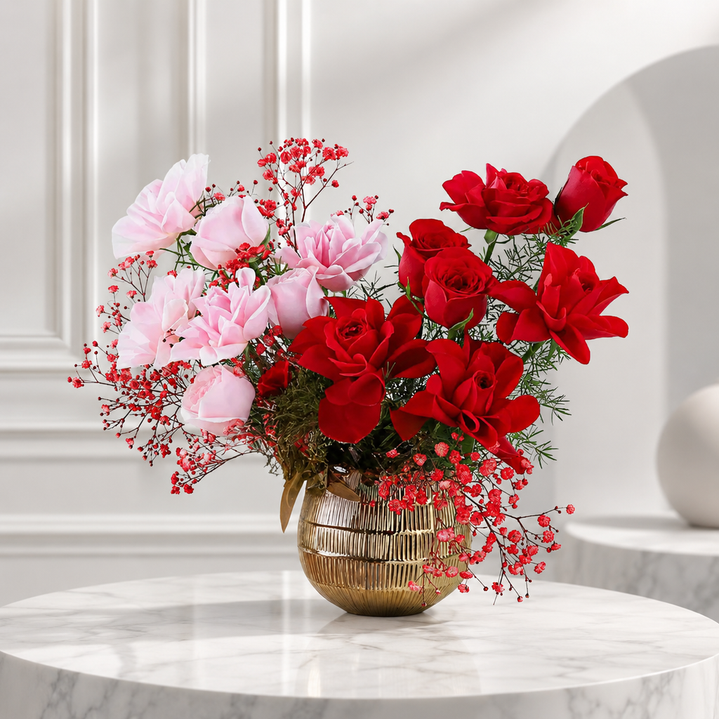 16 Red & Pink Roses for Love