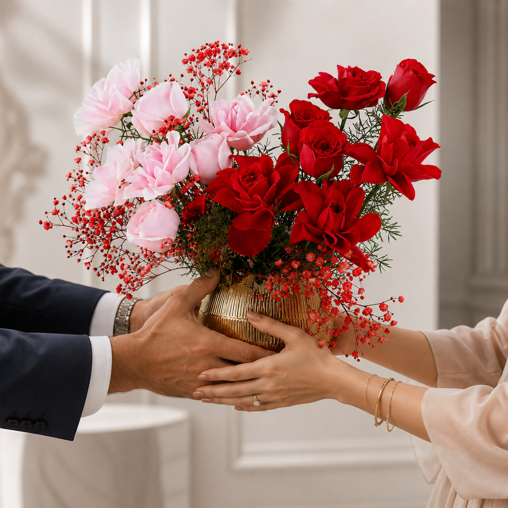 16 Red & Pink Roses for Love