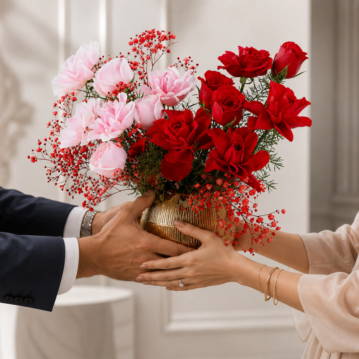 16 Red & Pink Roses for Love