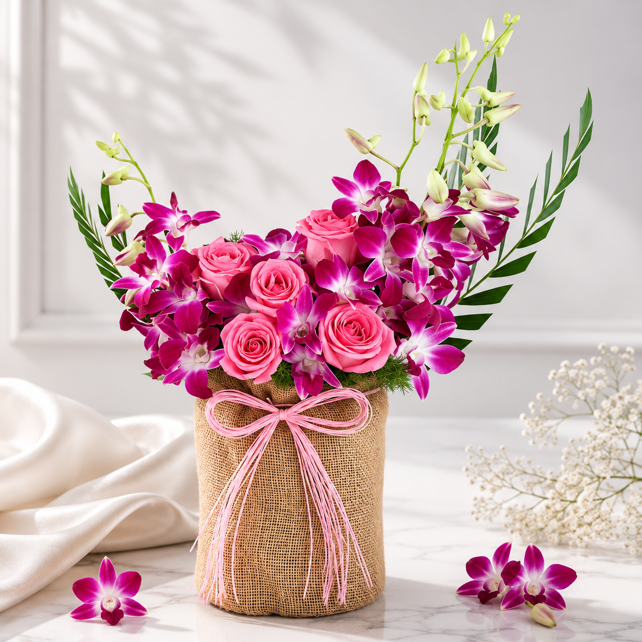 Celebrating You Pink Roses & Orchids