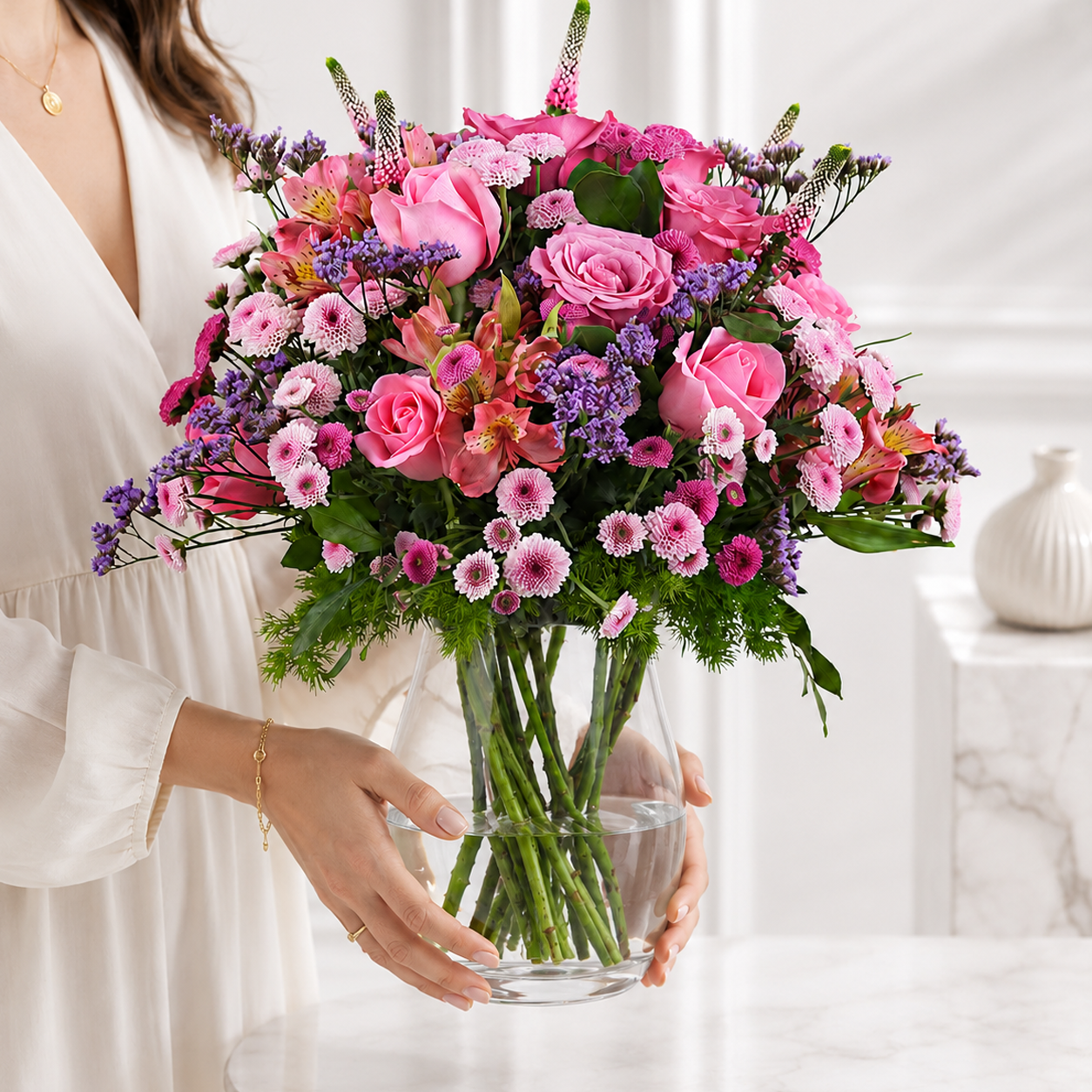 Dreams of Beauty Blush Rose Bouquet