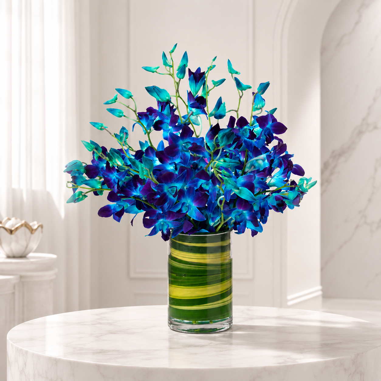 Exquisite Blue Orchid Bouquet - 10 Stems