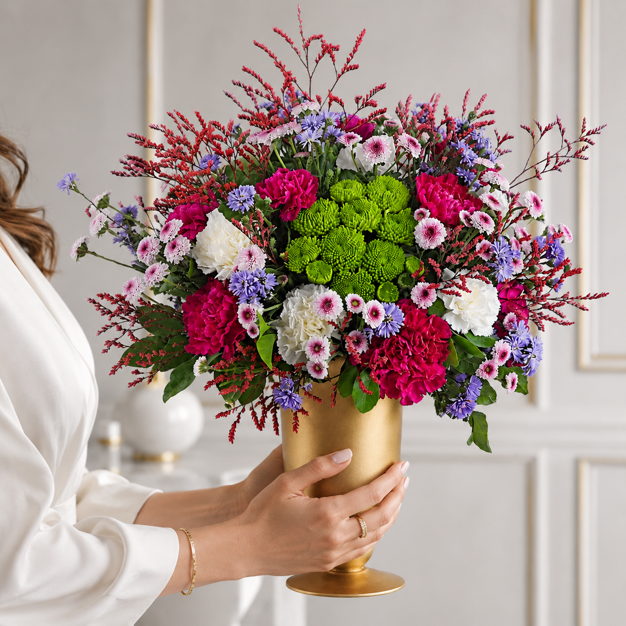 Joyous Day Mixed Flowers in Gold