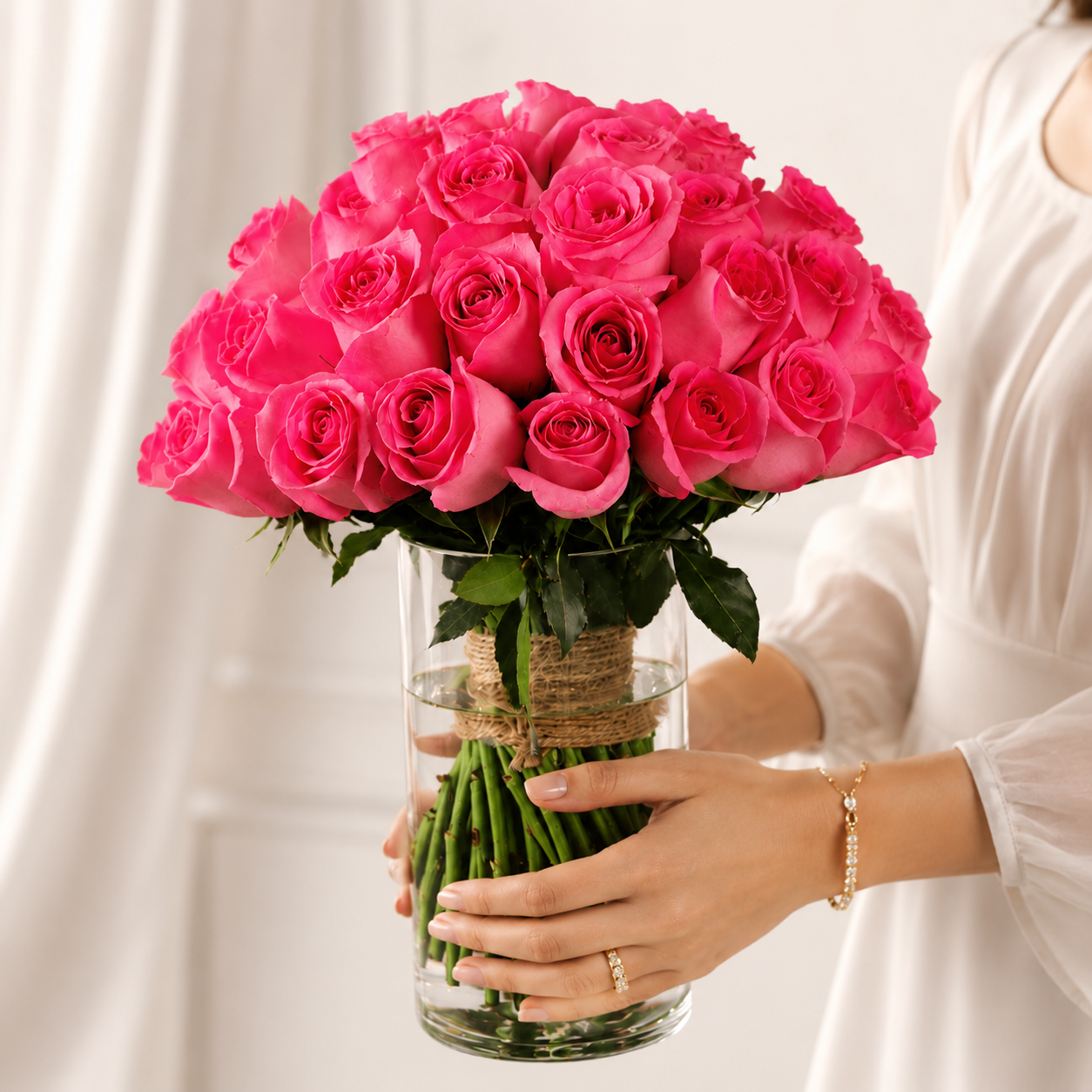 Premium Pink Roses Bouquet
