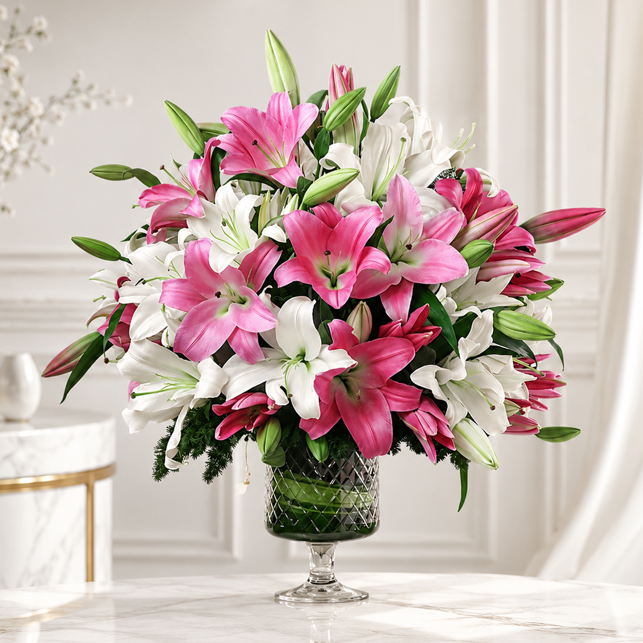 Fresh Pink & White Lily Bouquet for All Occasions