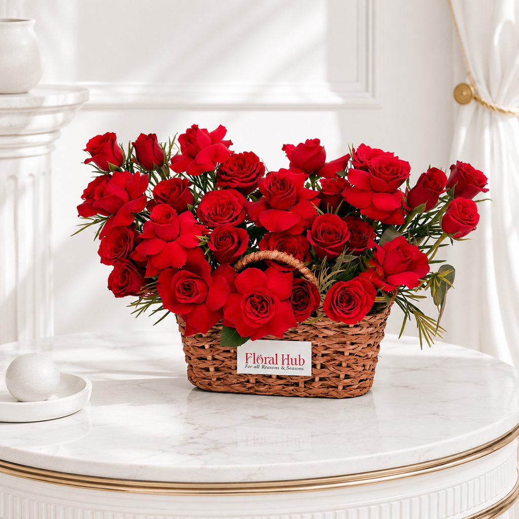 Te Amo Red Rose basket