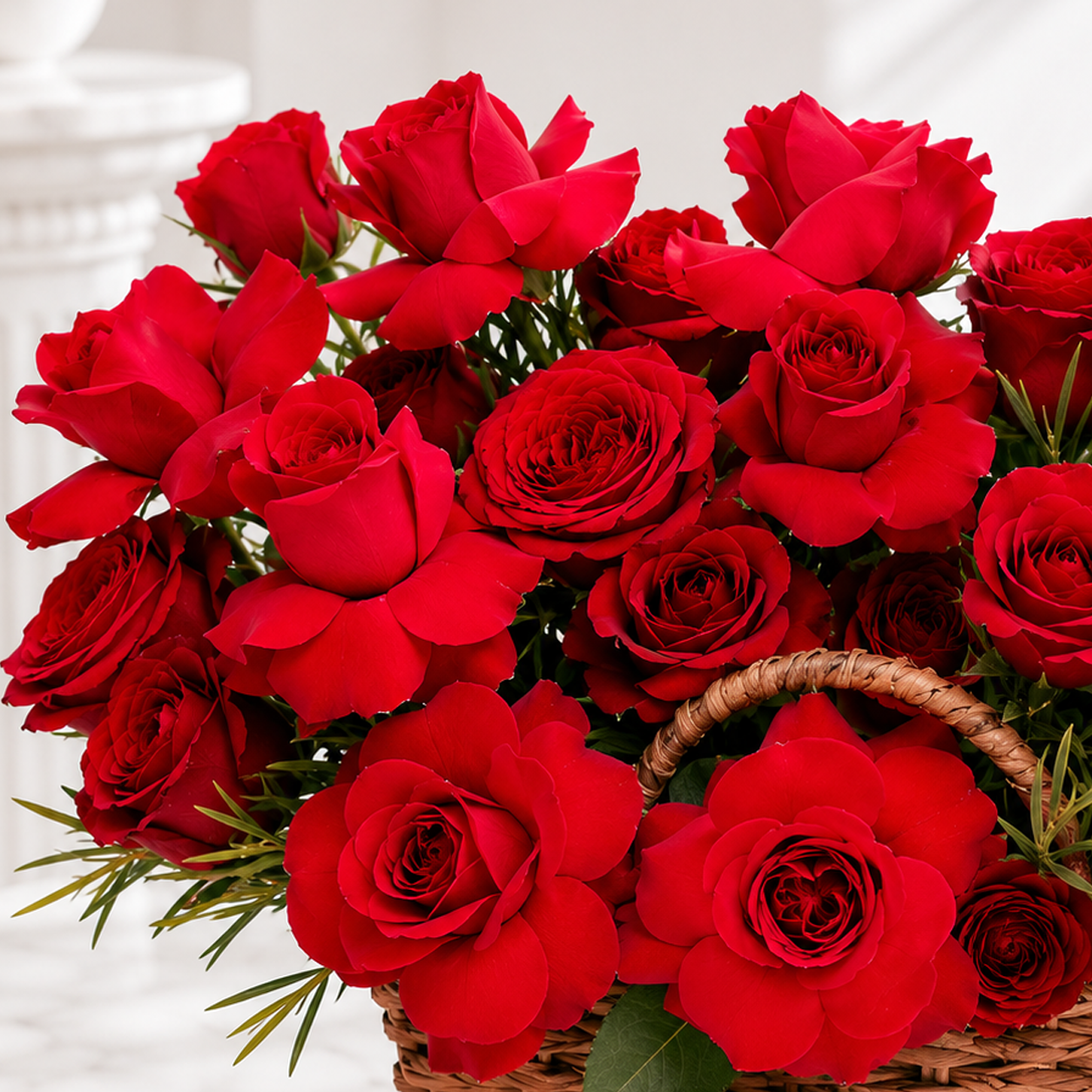 Te Amo Red Rose basket
