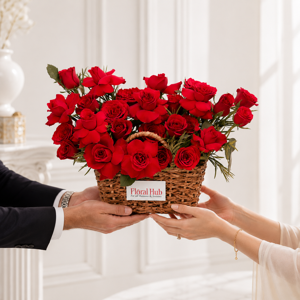 Te Amo Red Rose basket