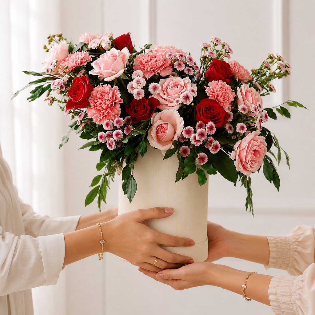 True Love Rose & Carnation Bouquet in Elegant Box
