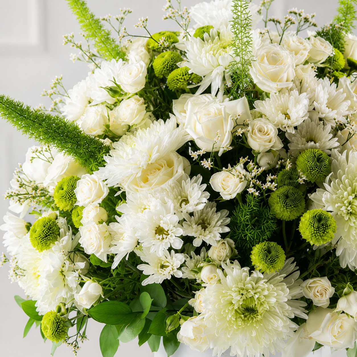 Luxurious White & green Floral Gift Box