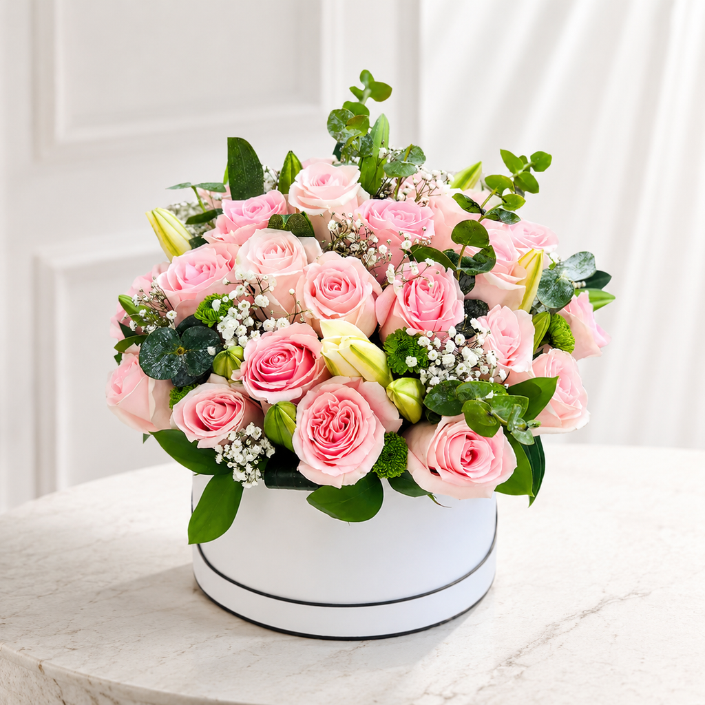 Pink Rose and Lily Classic box