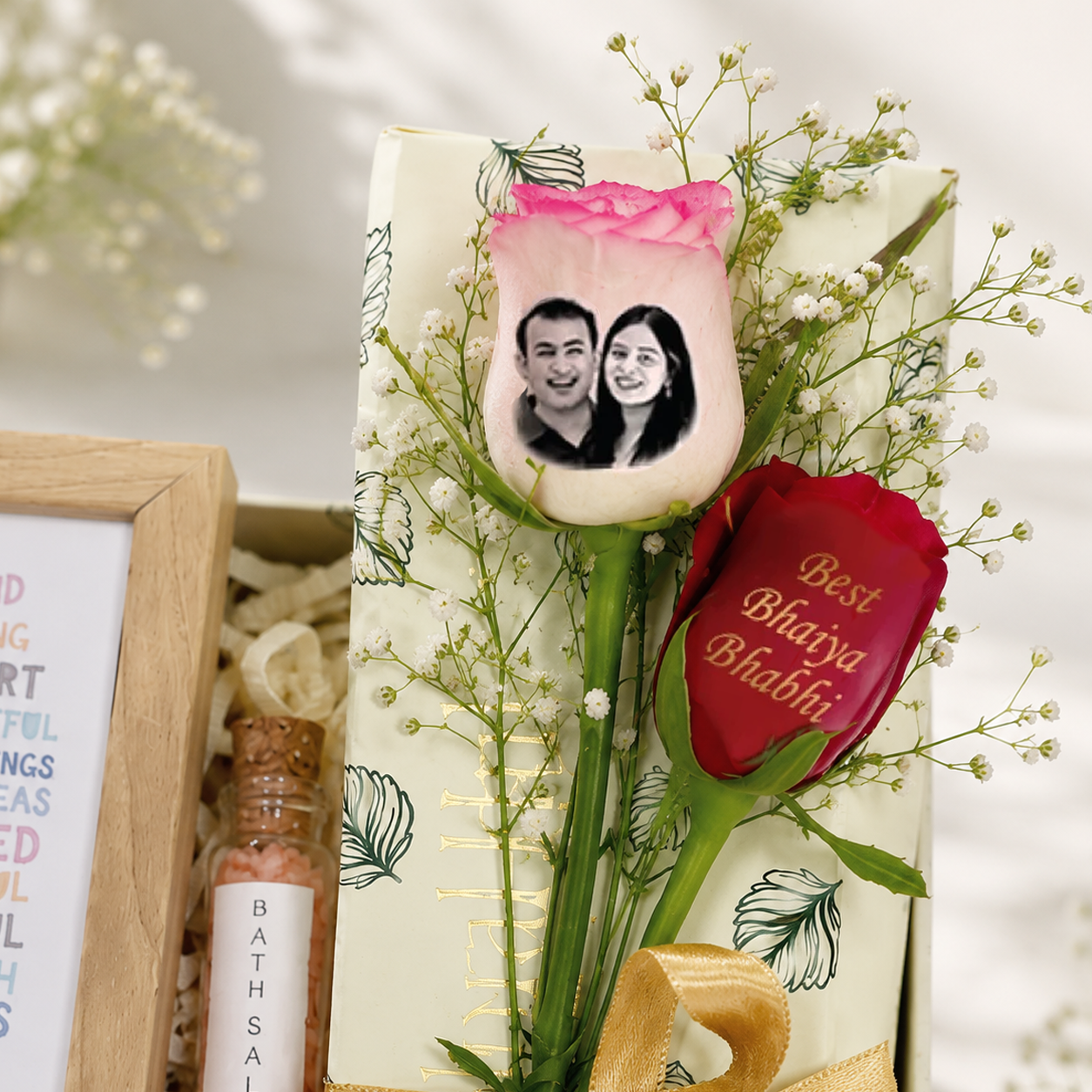 Fam Jam Rakhi Box – Bhaiya Bhabhi Love Kit with Photo Roses & Frame