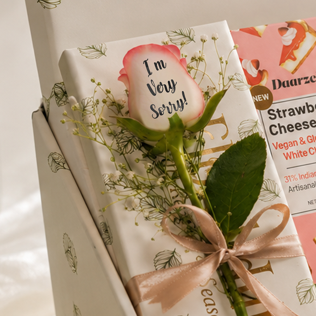 Happy Day Gift Box: Custom Rose & Sweet Treat