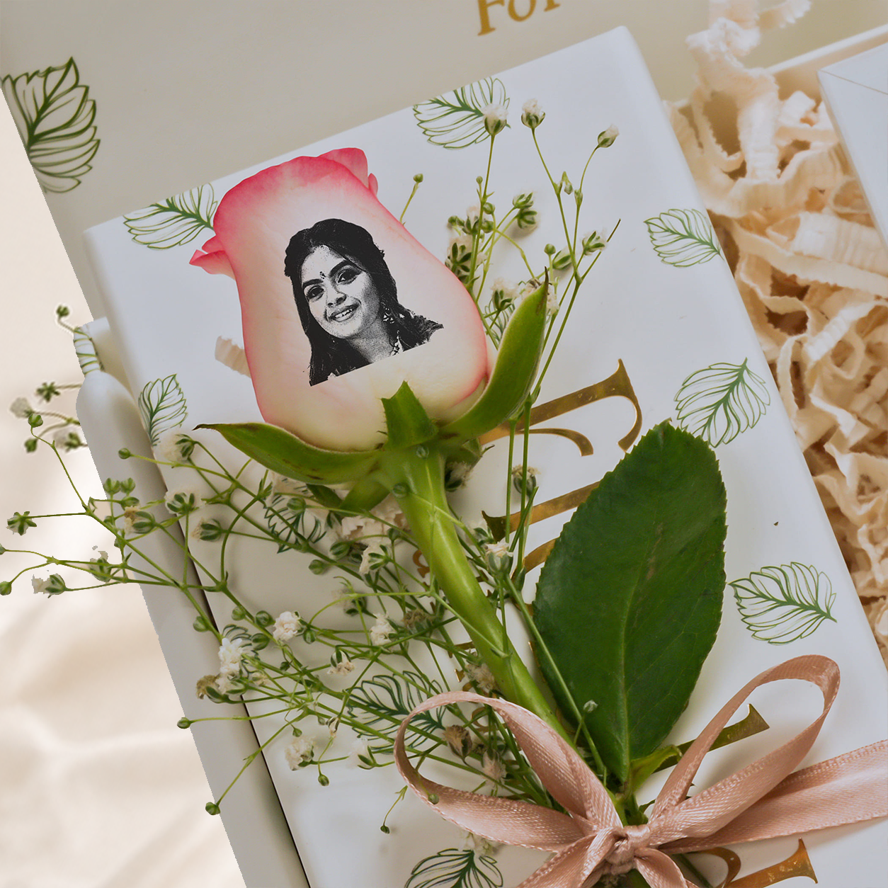 Cheerful Gift Ensemble: Picture Rose, Mug, and Framed Art