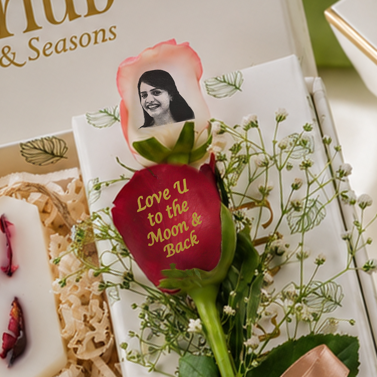 Deluxe Coffee &  Personalized Rose Box