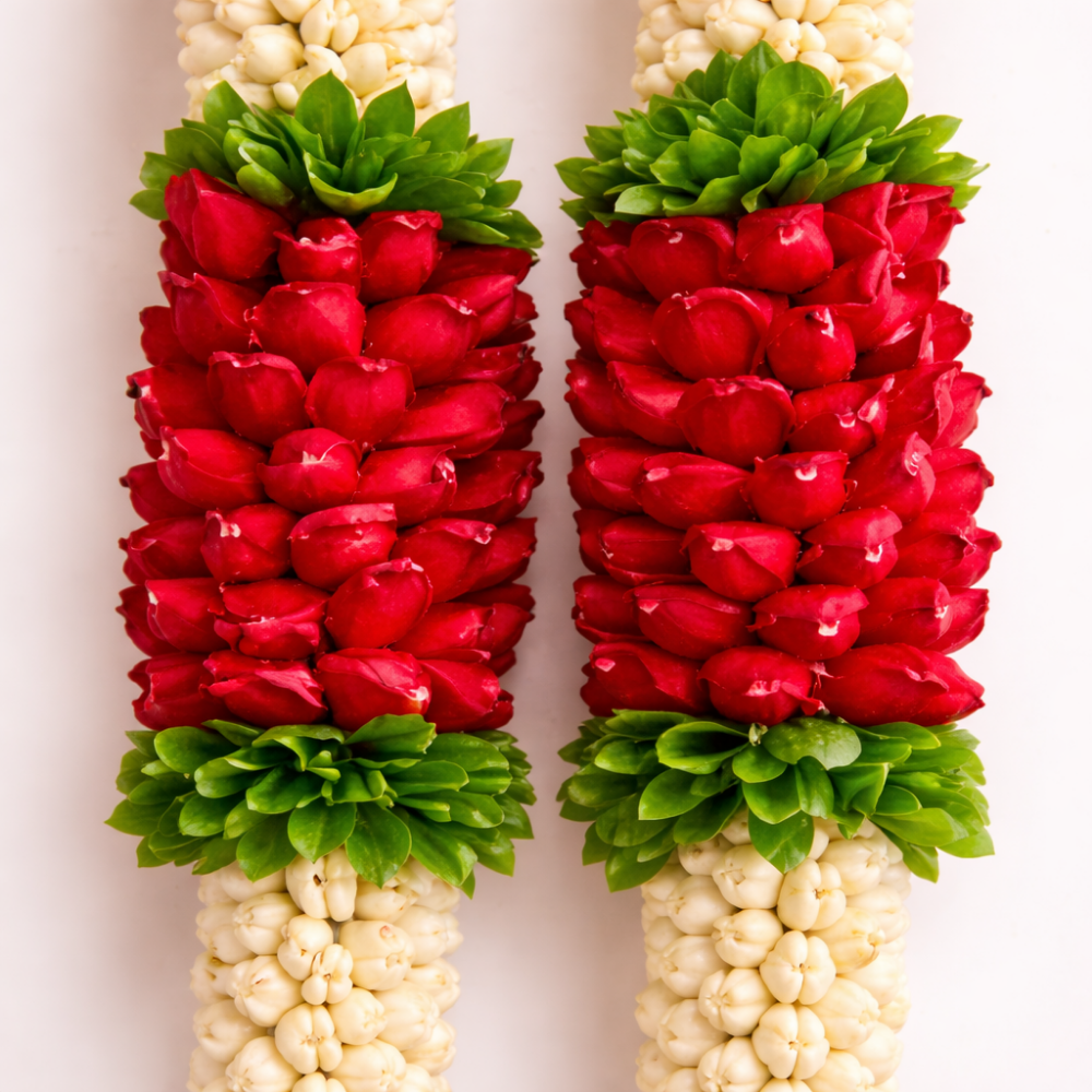 Himalaya Rose & Red Rose Petals Wedding Garland