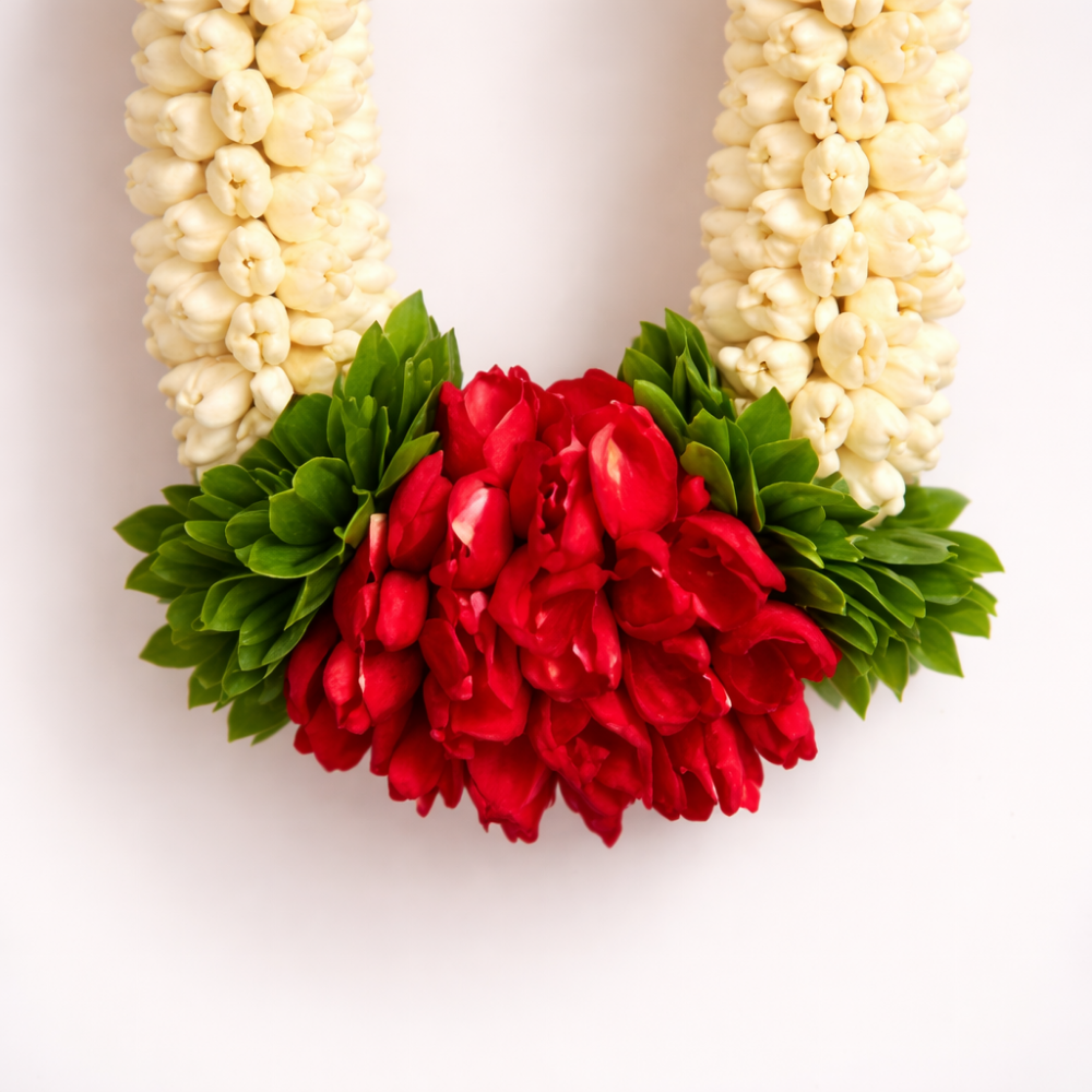 Himalaya Rose & Red Rose Petals Wedding Garland