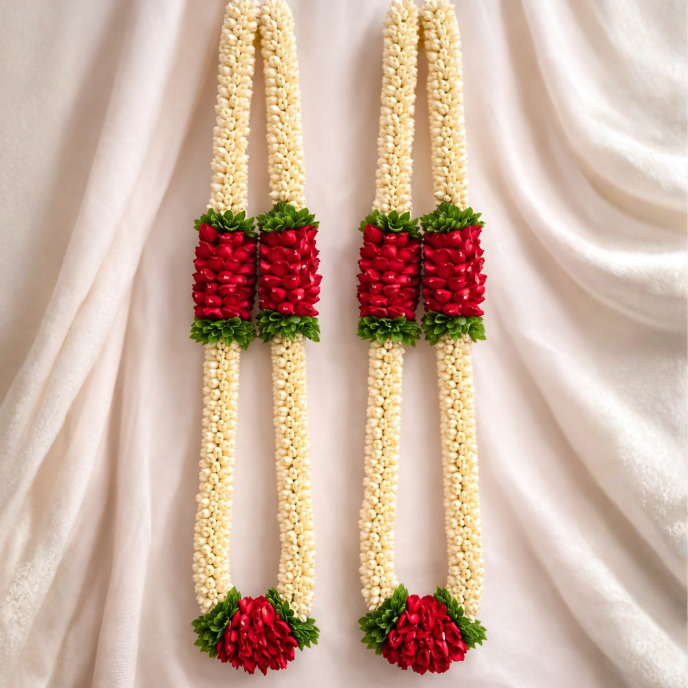 Himalaya Rose & Red Rose Petals Wedding Garland