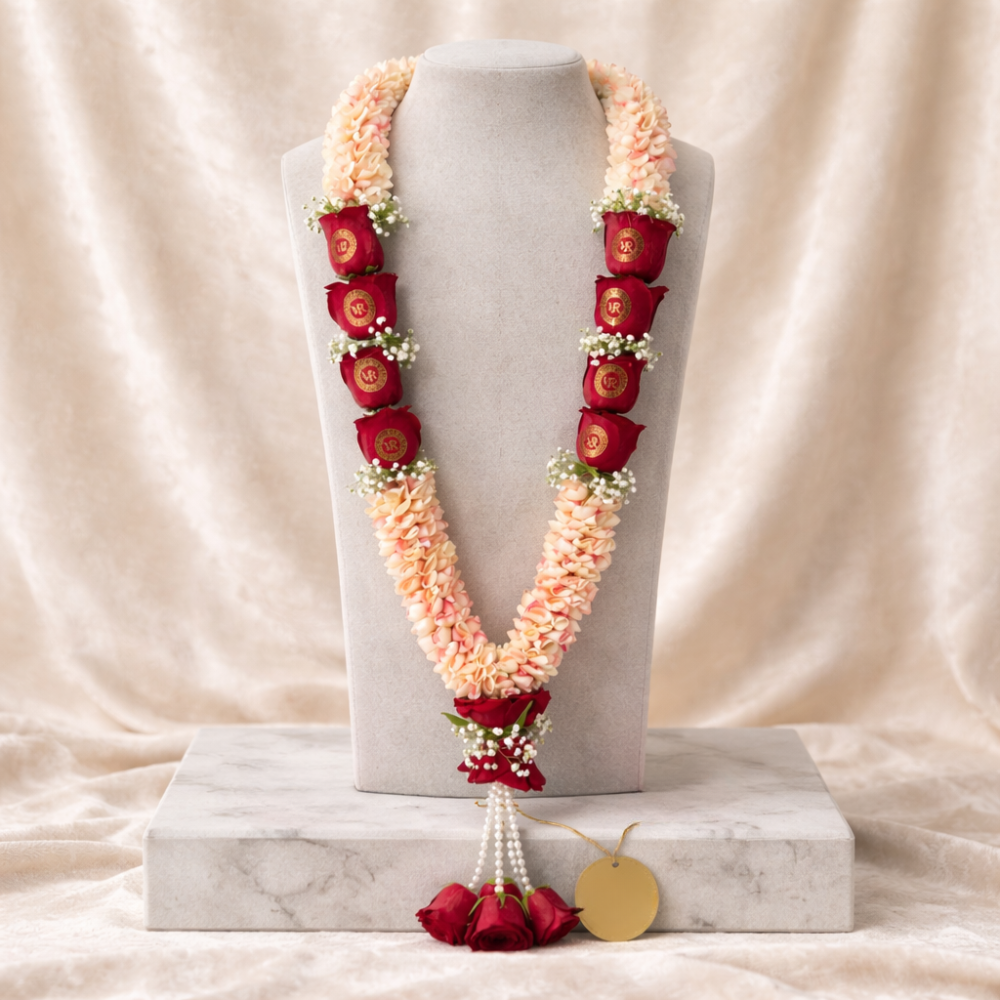Personalized Wedding Rose Varmala For Couples