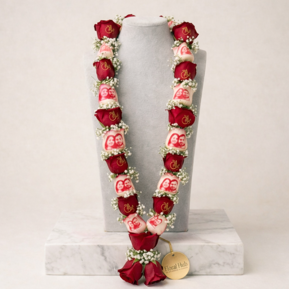 Trendy Personalized Rose Wedding Garland Pair