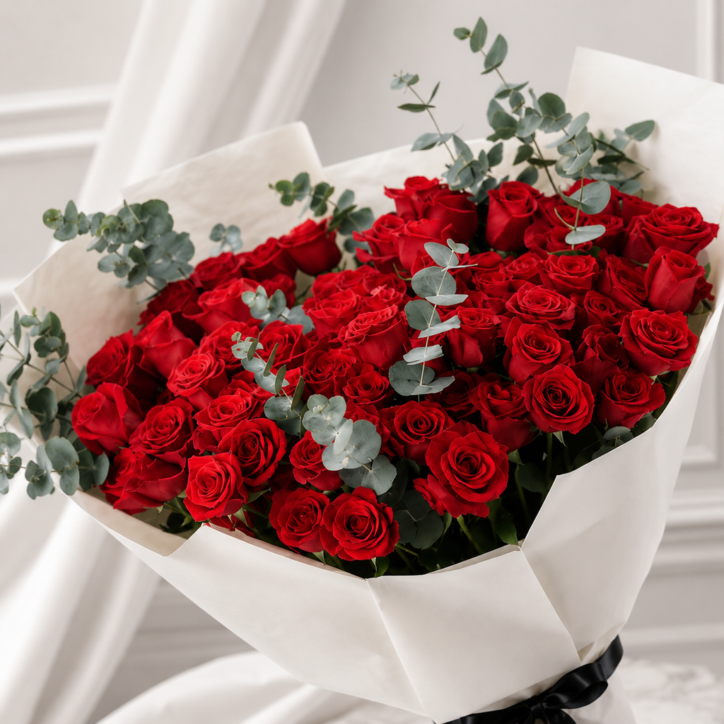 100 Red Roses Luxurious Bouquet