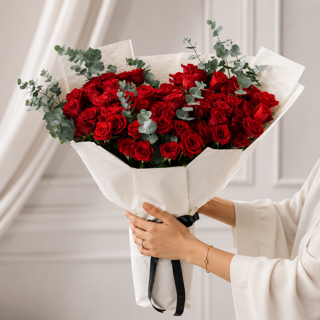 100 Red Roses Luxurious Bouquet