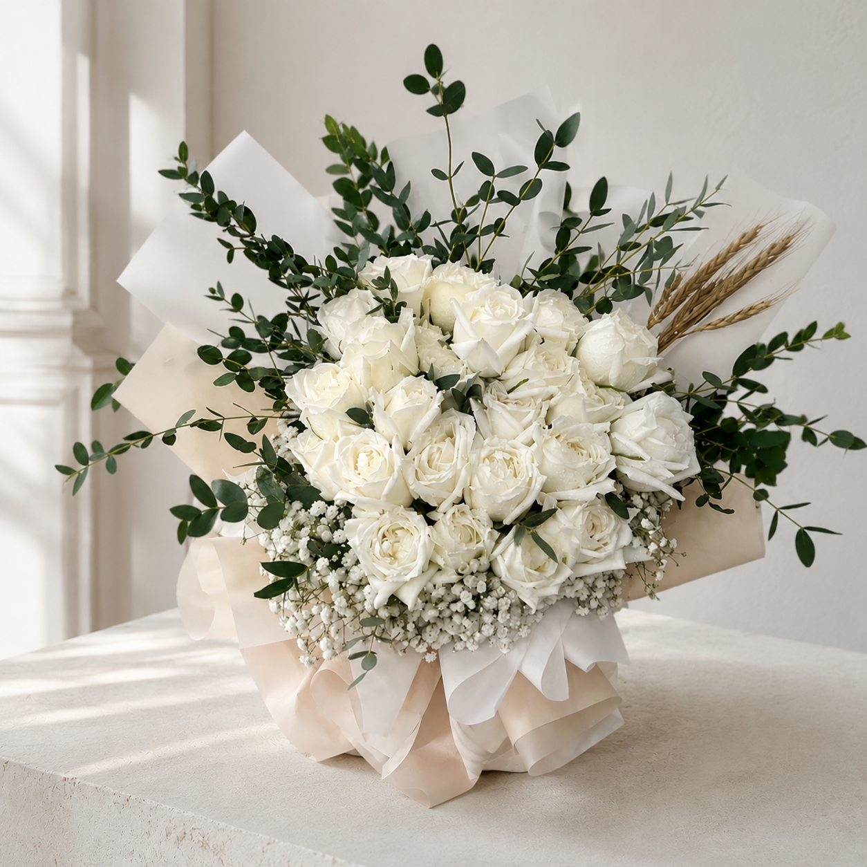 Bouquet of 20 White Roses – Express Your Emotions