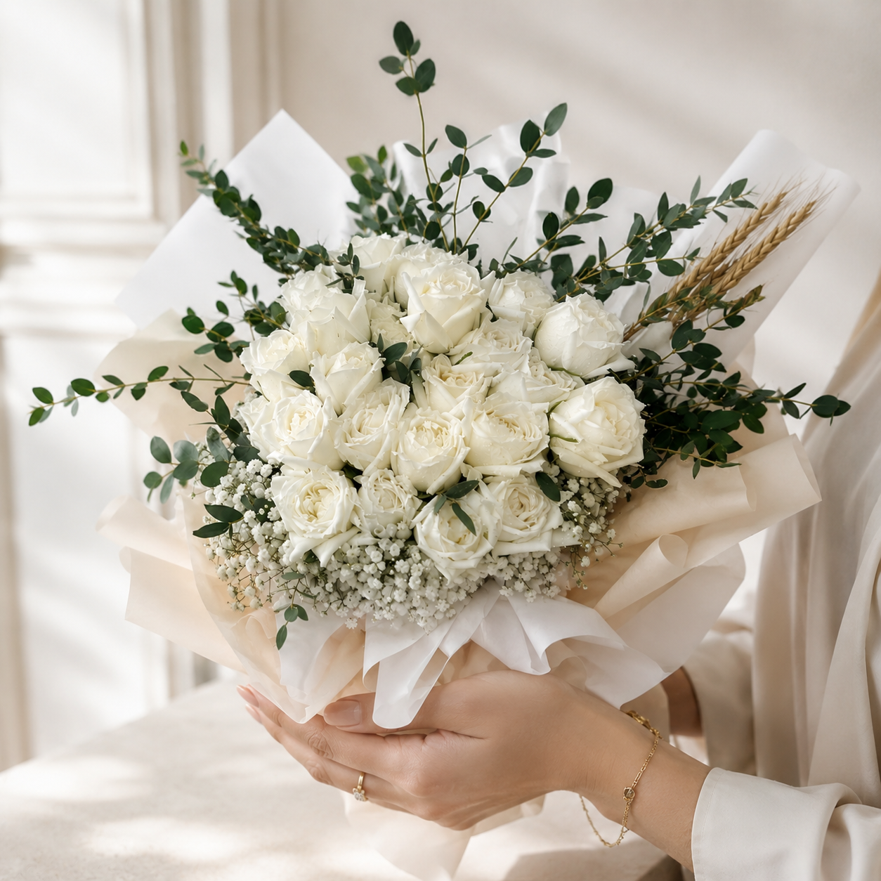 Bouquet of 20 White Roses – Express Your Emotions