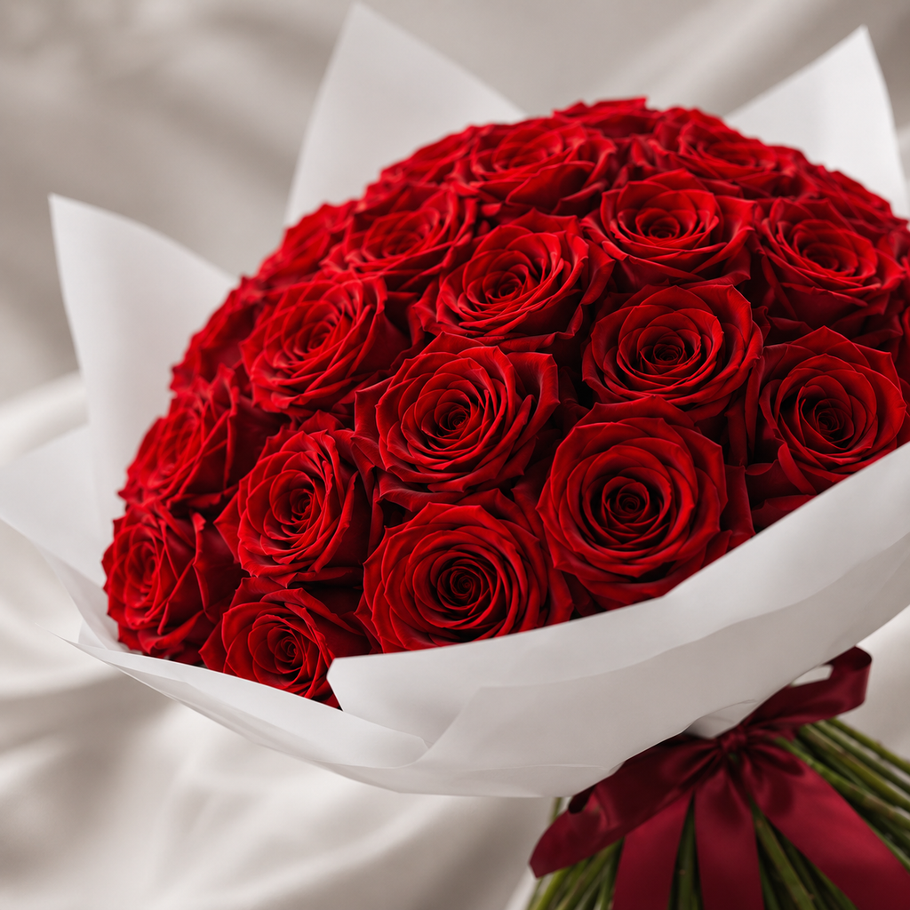 24 Premium Fresh Red Roses
