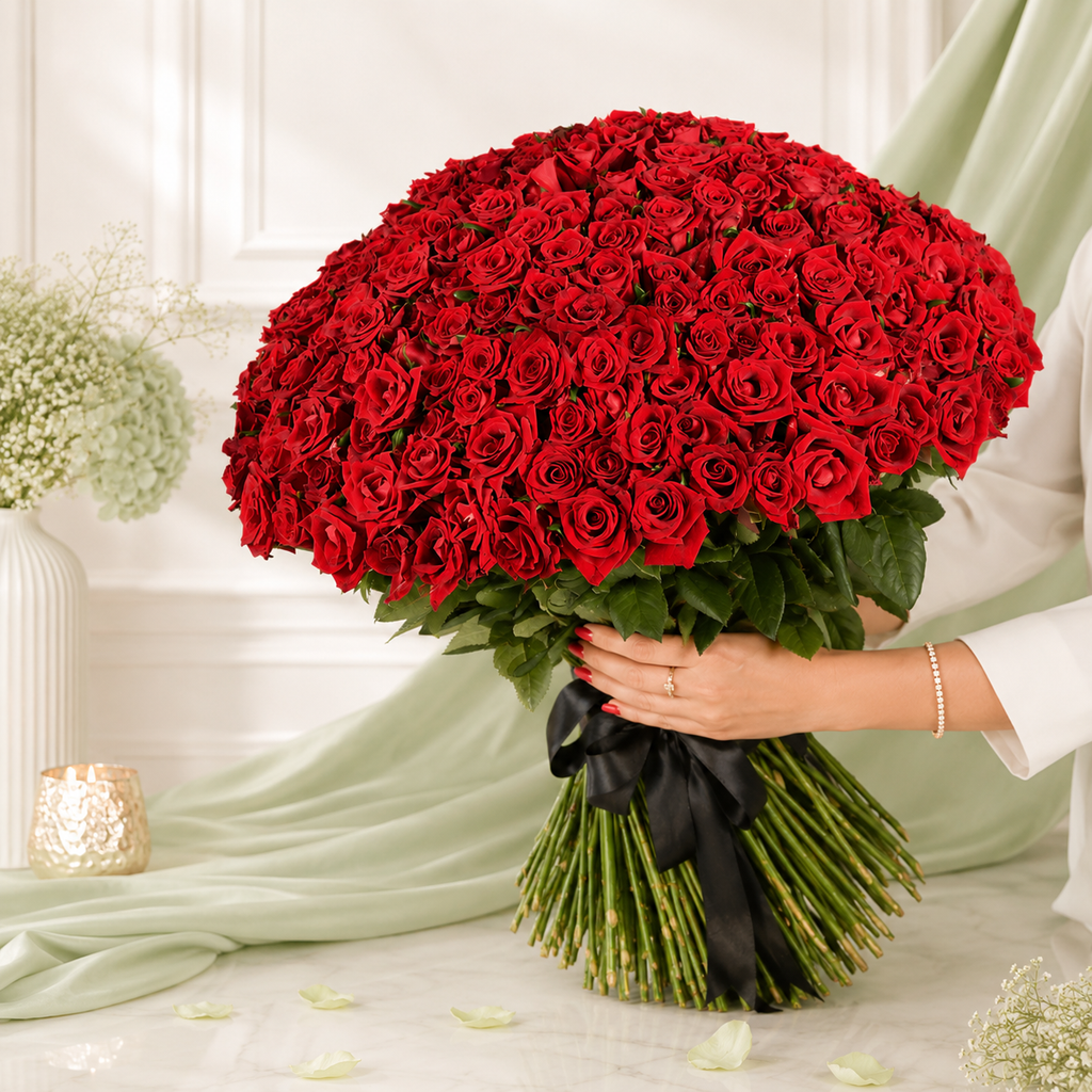 250 Red Roses Bouquet – Luxurious Gift for Loved Ones
