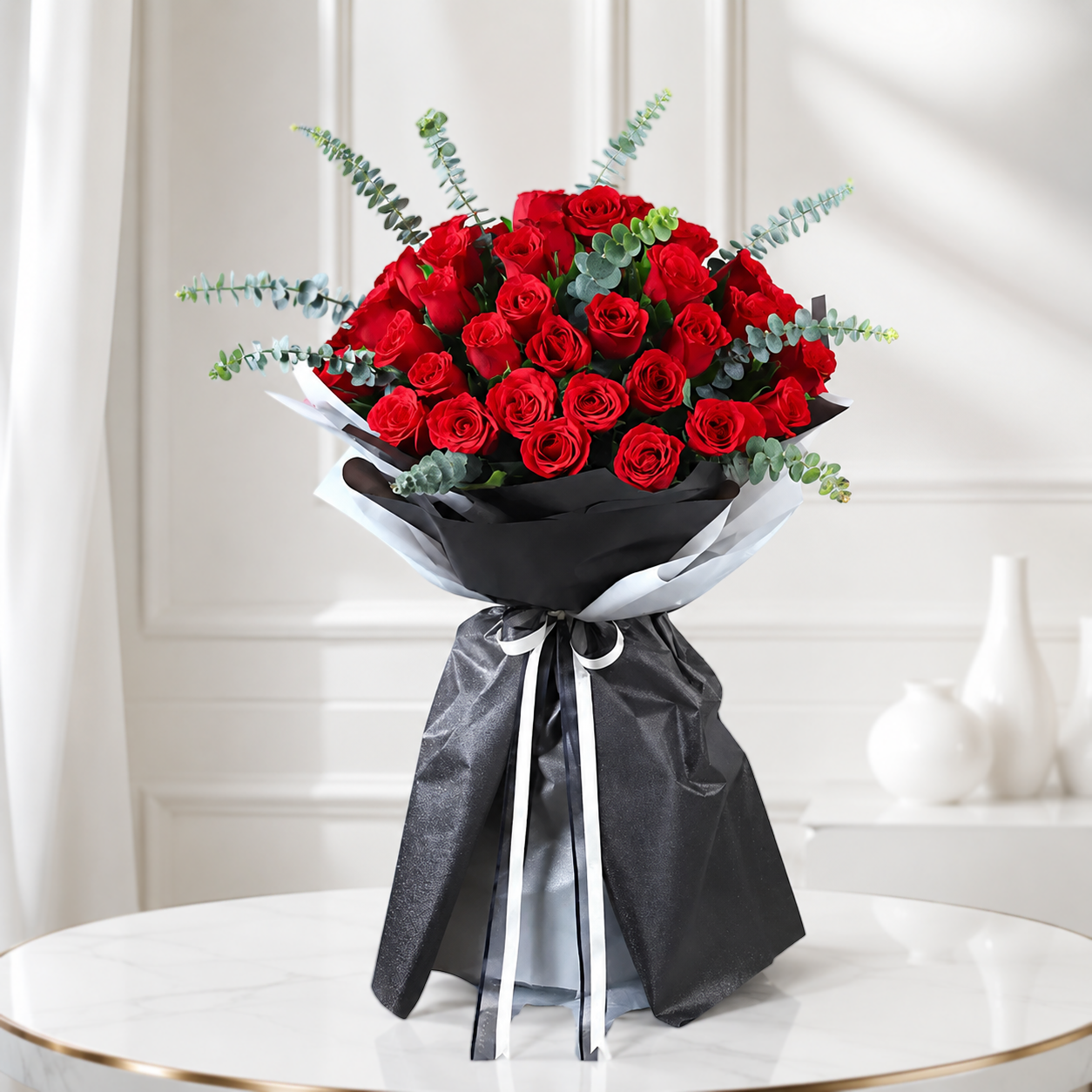 40 Red Roses in Elegant Wrap