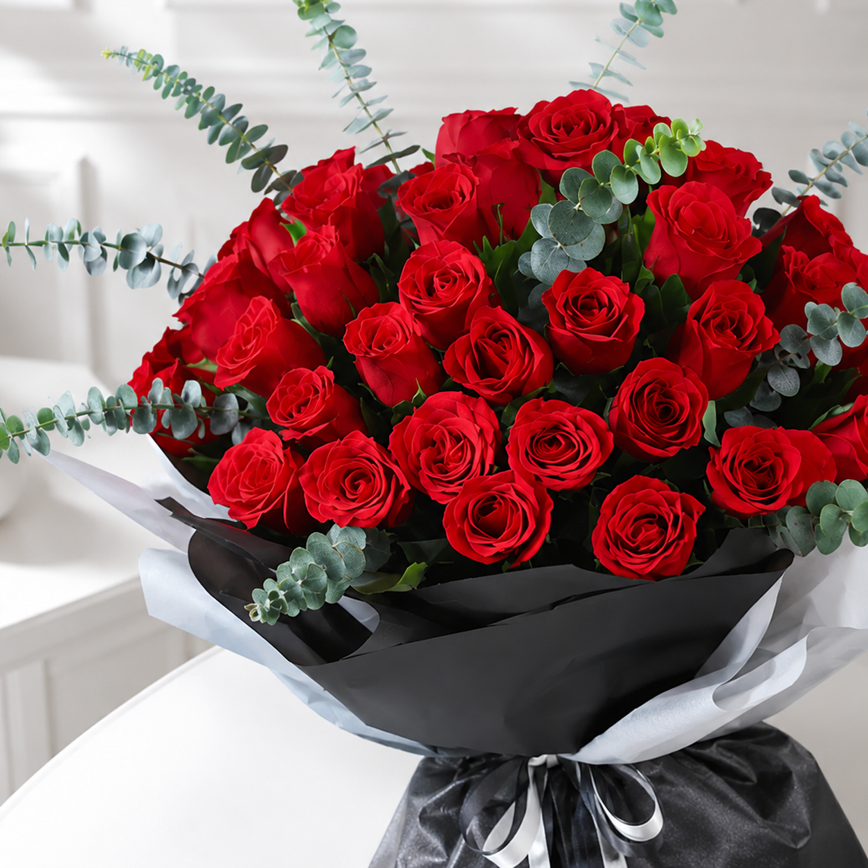 40 Red Roses in Elegant Wrap