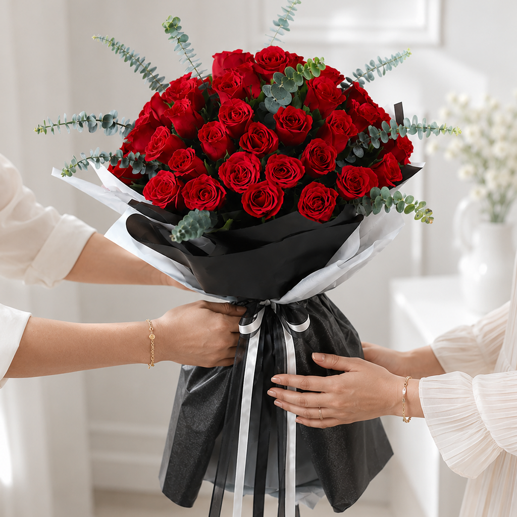 40 Red Roses in Elegant Wrap